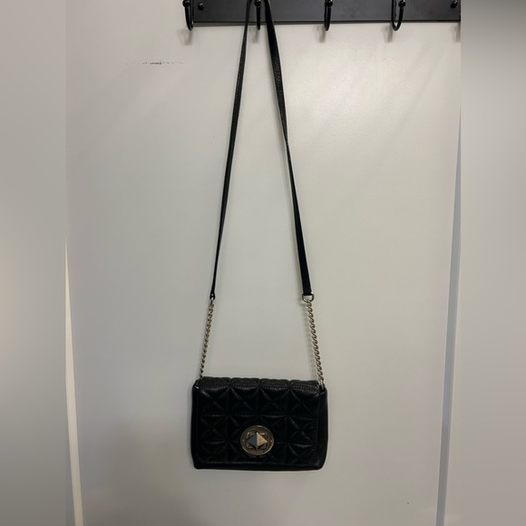 Kate Spade Astor Court Naomi Metallic Quilted Black Shoulder Bag - Picture 2 of 11